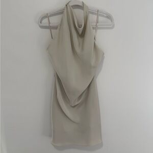 Aritzia Cream Backless Halter Dress